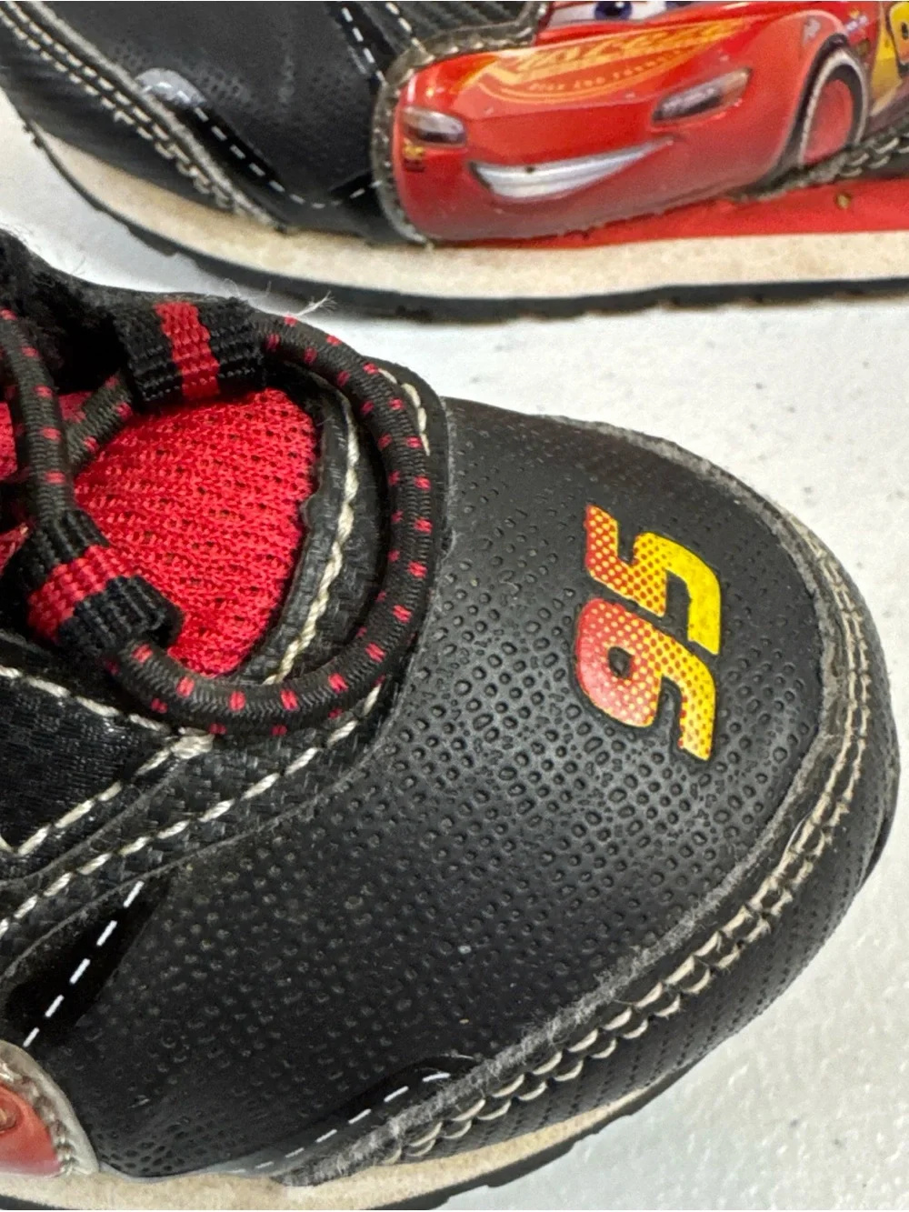 Kids Black & Red Lightning McQueen Sneakers